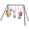 3-in-1 Kids Swing Set With U-Swing Glider Gym Rings Adjustable Height Outdoor
